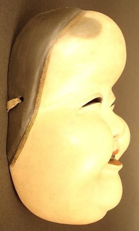 19th Century Japanese Okame, Goddess of Mirth Mask