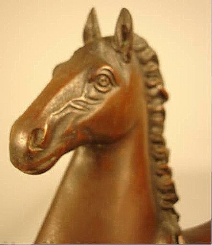 Japanese Antique Bronze Sculpture of a Galloping Horse