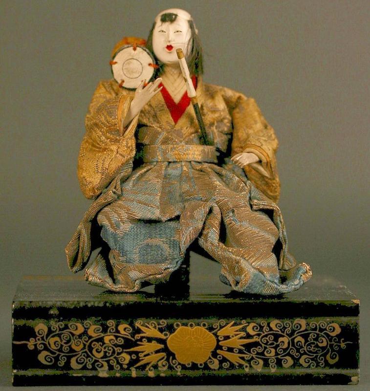 Rare Set of Five 18th Century Japanese Musician Dolls