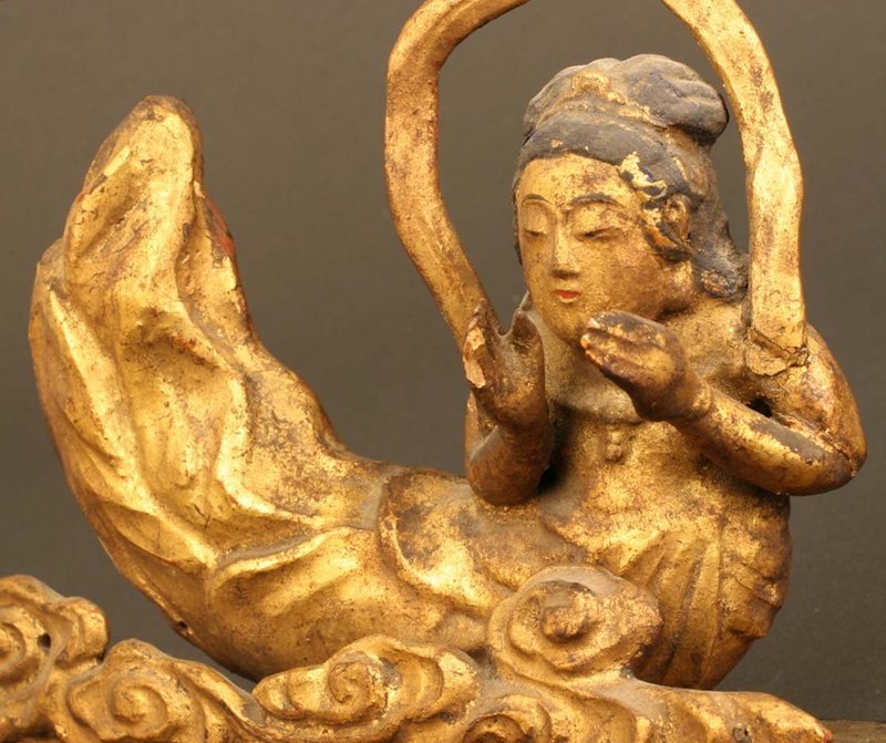 Pair of Exquisite Gilded 18th Century Japanese Angels