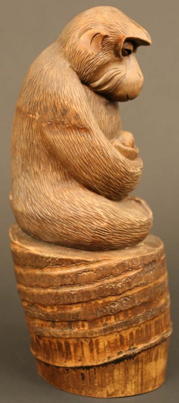 Japanese Antique Sculpture, Okimono of a Snow Monkey