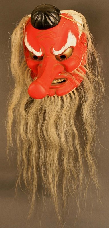 Japanese Tengu Mask, Fine Meiji Period Theater Piece