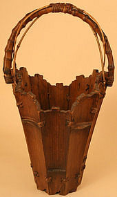 Unusual, Striking Antique Ikebana Flower Basket