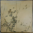 Japanese Antique Screen, Owl in Bamboo Forest by Kouro