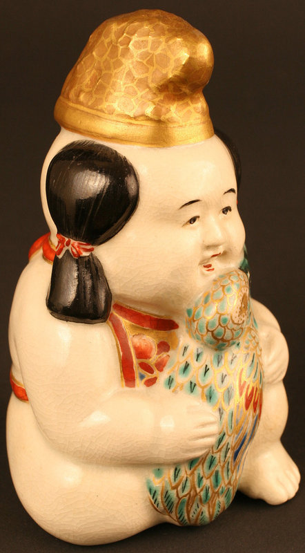 19th Century Japanese Porcelain Sculpture of Kintaro