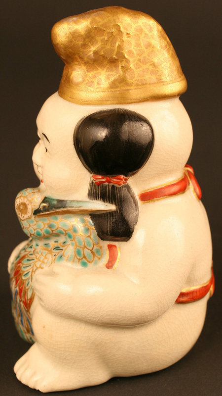 19th Century Japanese Porcelain Sculpture of Kintaro