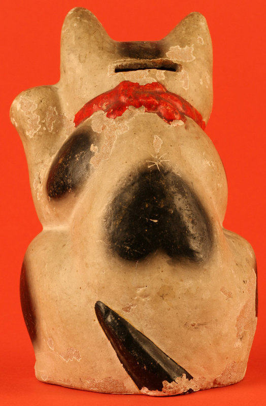 Early Meiji Maneki Neko, Japanese Beckoning Cat