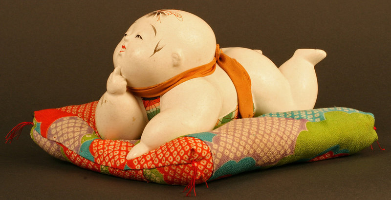 Meiji Period Hai Hai Ningyo, Japanese Crawling Doll