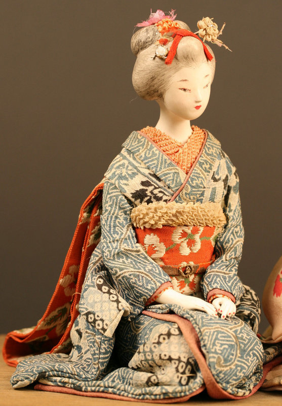 Unique Set of Three Japanese Dolls, Beautiful Girls