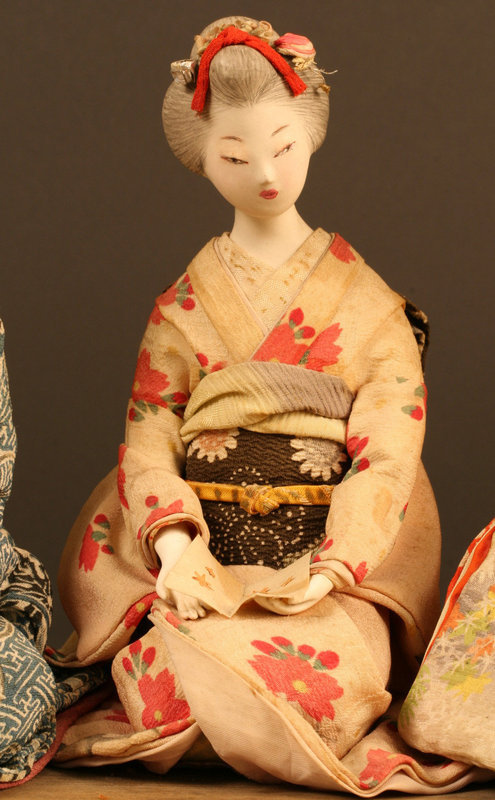 Unique Set of Three Japanese Dolls, Beautiful Girls