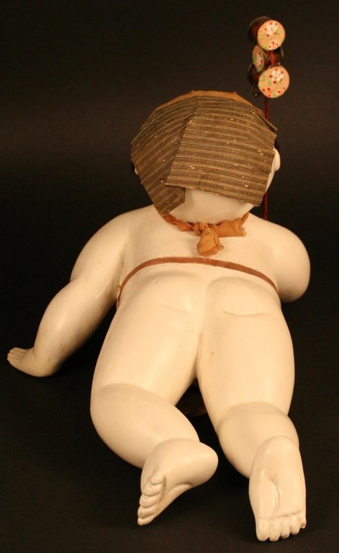 Rare 18th Century Japanese Crawling Baby Palace Doll