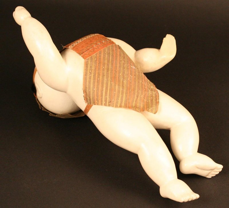 Rare 18th Century Japanese Crawling Baby Palace Doll
