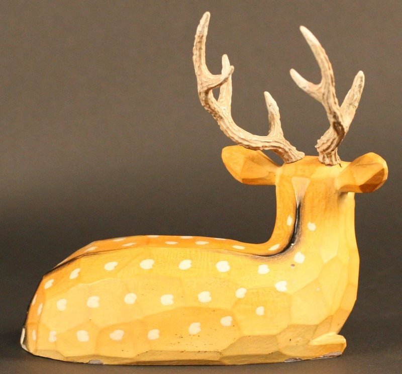 Kibori Single Chop Carving of a Stag signed by Ika Goyo