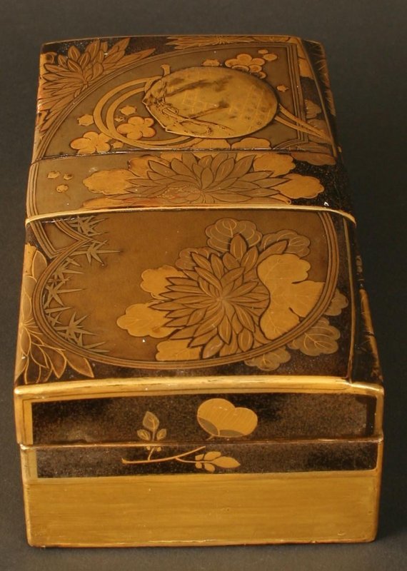 Fine Edo Period Japanese Floral Lacquer Box
