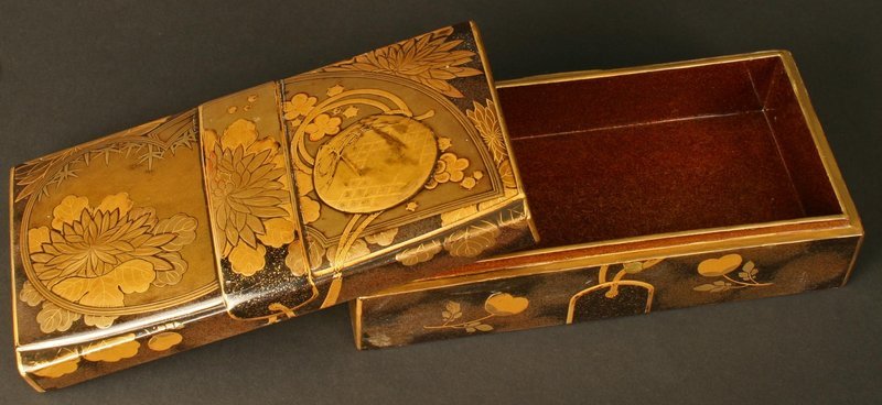 Fine Edo Period Japanese Floral Lacquer Box