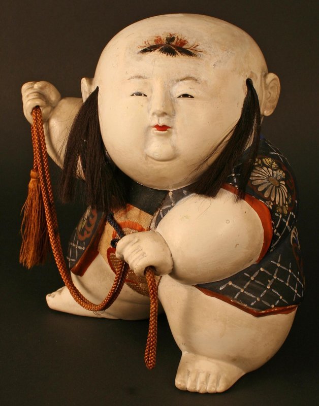 Gosho Ningyo Palace Doll Holding a Rope