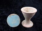 Ancient Egyptian Faience Offering Cup with Lid
