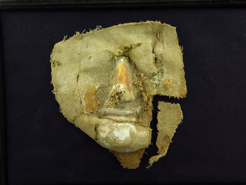 Ancient Egyptian Cloth/Stucco Face mask with Gold Nose decoration