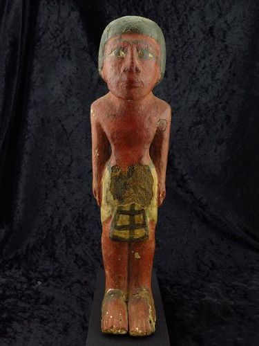 Ancient Egyptian Polychrome Wooden Standing Male