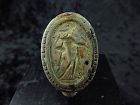 Ancient Roman Silver Sealring with engraved marble intaglio of Mercury