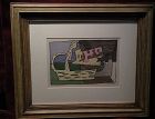 After PABLO PICASSO (1889-1973) lithograph color print dated 1921