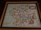 Antique map of Worcestershire England circa early 1700's by Robert Morden with later hand coloring