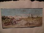 Antique Spanish watercolor painting signed and dated 1881