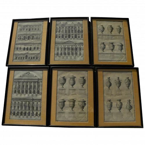 JEAN FRANCOIS DE NEUFFORGE (1714-1791) **six** framed architectural engravings by noted Flemish architect and engraver