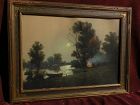 American 20th century pastel school landscape drawing signed GILLETTE