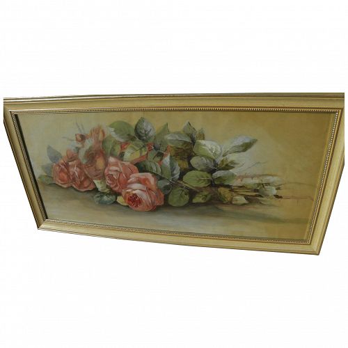 Vintage watercolor painting of roses