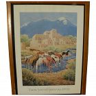 ILA MAE McAFEE (1897-1995) hand signed poster for the 1992 Taos New Mexico Arts Festival