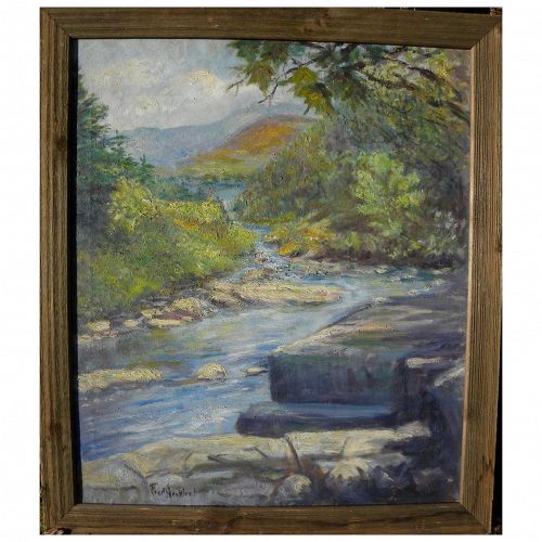 JOHN FREDERICK (FRED) NANKIVEL (1876-1950) large American impressionist landscape painting