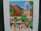 EARL CORDREY (1902-1977) retro Palm Springs California mid century watercolor painting original cover art for Palm Springs Life