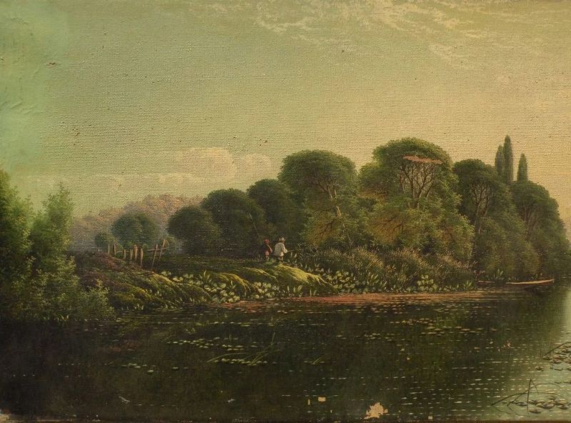 EDWIN H. BODDINGTON JR. (1836-1905) English 19th century art listed painter river scene