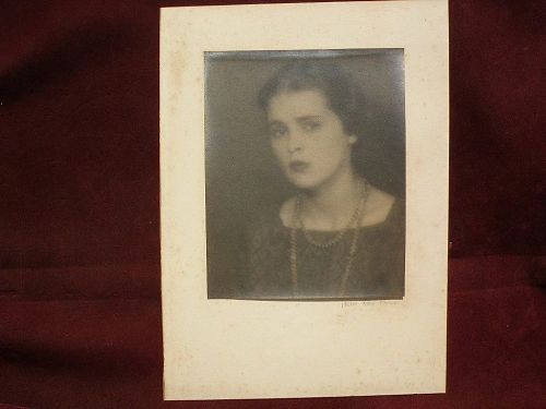 MAN RAY (1890-1876) pencil signed vintage photograph of a young woman in Paris circa 1925