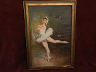 ANTAL JANCSEK (1907-1985) listed Hungarian art lovely ballerina oil painting