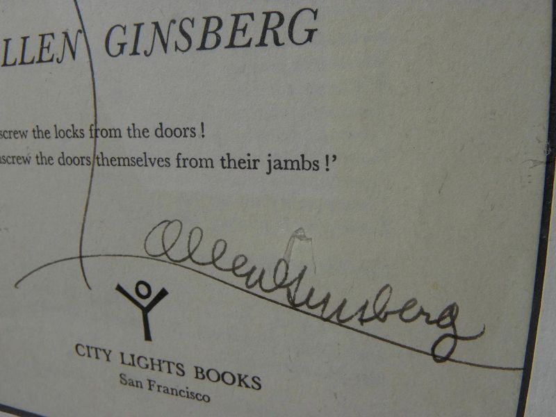 ALLEN GINSBERG (1926-1997) original drawings and autograph on cover of &quot;HOWL&quot; by Beat figure