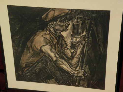 JAN TOOROP (1858-1928) major Dutch artist lithograph dated 1915 "The Miner"