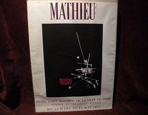 GEORGES MATHIEU (1921-2012) French modern abstract expressionist art 1963 museum poster