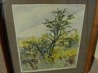 American 1929 watercolor landscape painting signed EMMY LOU OSBORNE