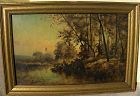 FRANK CLARK BROMLEY (1859-1890) American 19th century art Tonalist landscape painting by Illinois artist
