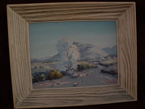 California plein air art impressionistic desert painting circa 1950's