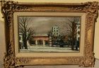 ALPHONSE-LEON QUIZET (1885-1955) French art Paris street in the snow by teacher and friend of Utrillo