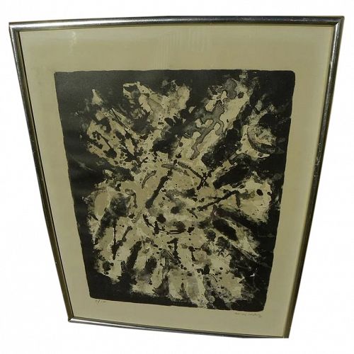 FRANK AVRAY WILSON (1914-2009) rare limited edition lithograph dated 1961 by early English Abstract Expressionist