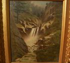 American 19th century forest waterfall painting possibly by Frederick De Berg Richards (1822-1903)