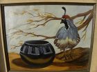 HAROLD WATT (1925-) painting Native American pottery and quail
