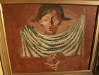 LUIS SAENZ DE LA CALZADA (1912-1994) Spanish art surrealist oil painting of harlequin