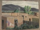 FRODE DANN (1892-1984) New Mexico landscape 1938 watercolor painting