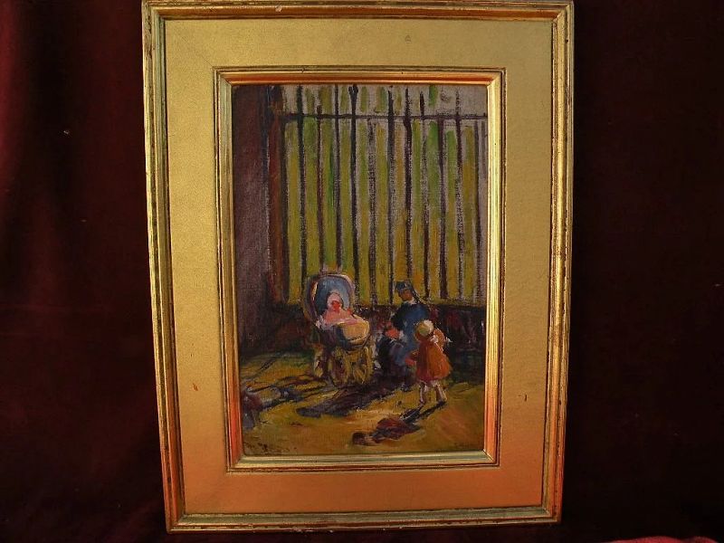 RACHEL HARTLEY (1884-1955) American art social realist era painting by granddaughter of George Inness