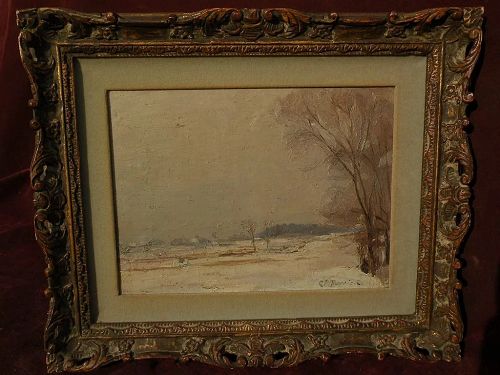 CONSTANT RAPHAEL FURRICK (1888-1966) Connecticut impressionism poetic winter landscape painting